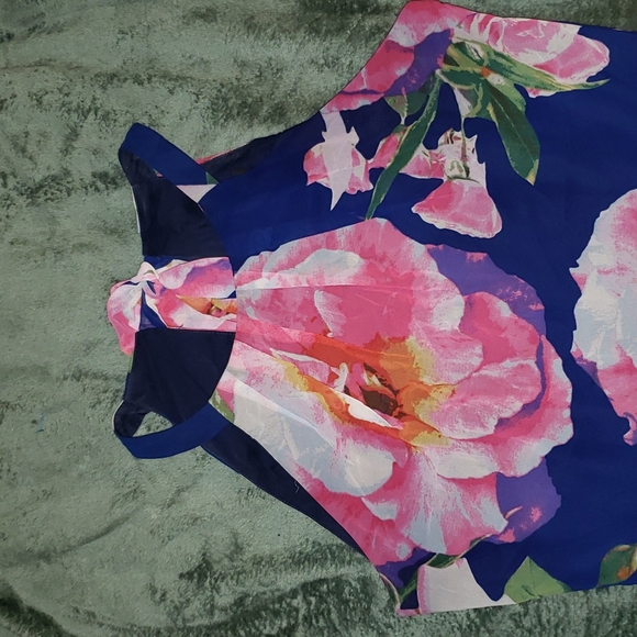 NWOT Gorgeous sleeveless maxi dress, navy/floral - Picture 3 of 6